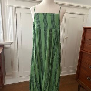 Pink Chicken Peppermint & Navy Column Stripe Tia Dress, Size XL